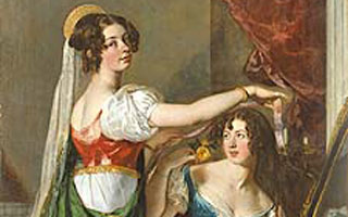 William Etty image: Preparing for the ball photo permission from York Art Gallery